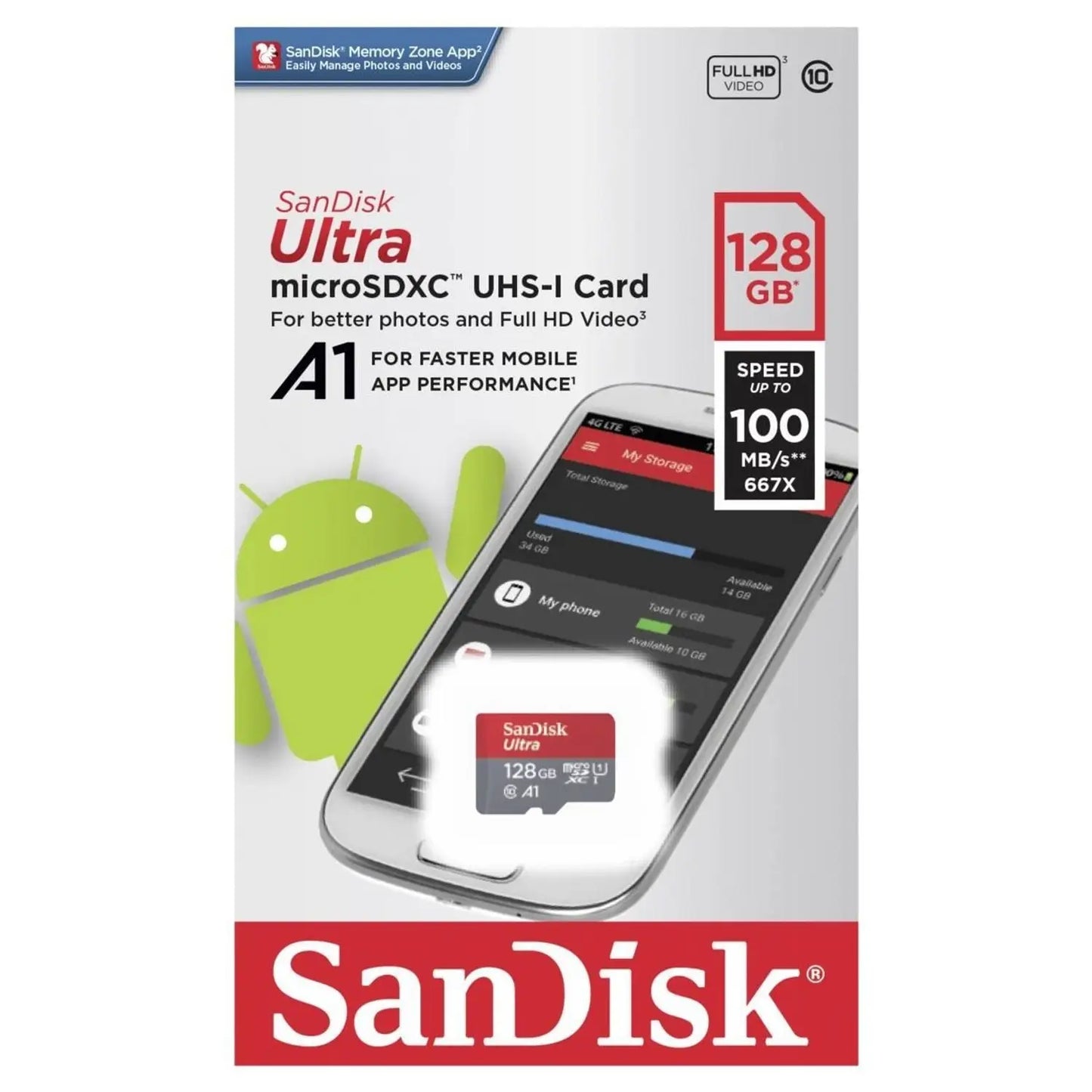 Sandisk Ultra A1 Micro SD Card 128GB With Adapter