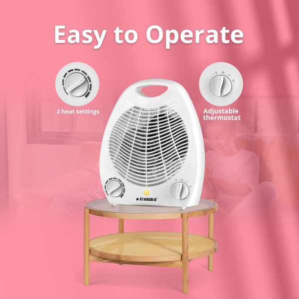 Stargold 2000W Portable Electric Fan Room Heater with 2 Heat Settings