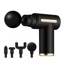 Mini Fascia Massage Gun Portable Deep Muscle Vibration Touch Screen Fascia Gun USB Charge Body Shaping Relaxation Massager-Black