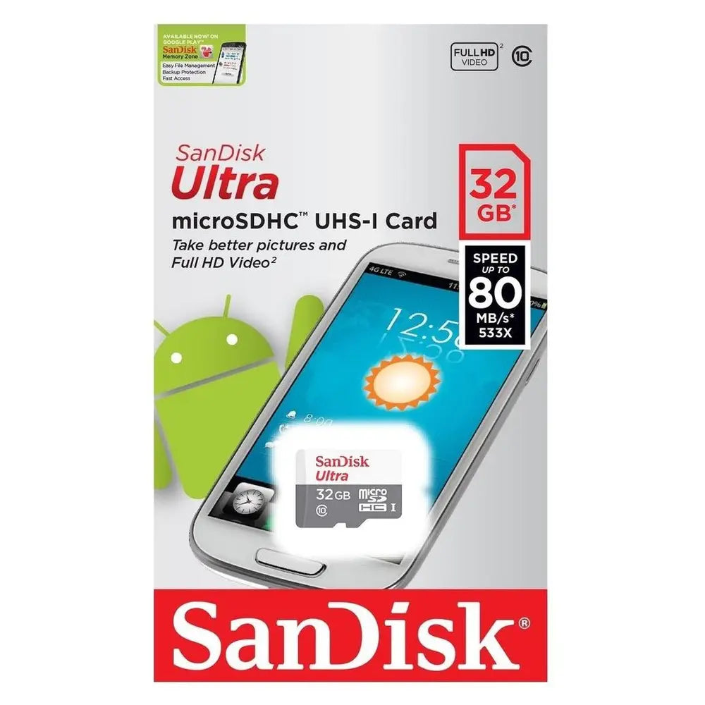 Sandisk Ultra Android Micro SDHC Memory Card 32GB Class10