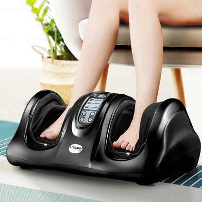 3D Foot Massager Shiatsu Massagers Electric Remote Roller Kneading Black