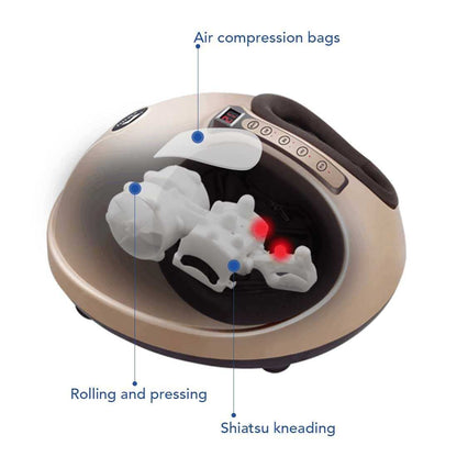 Foot Massager Kneading Shiatsu Therapy Plantar Massage with Heat Function Auto-Off Timer