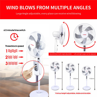 Stargold 16 Pedestal Fan Oscillating 60w Electric Stand Fan Sg-4041 White