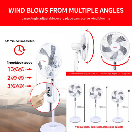 Stargold 16 Pedestal Fan Oscillating 60w Electric Stand Fan Sg-4041 White