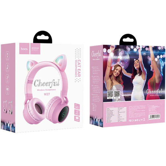 Hoco W27 Wireless Over Ear Headphones Pink