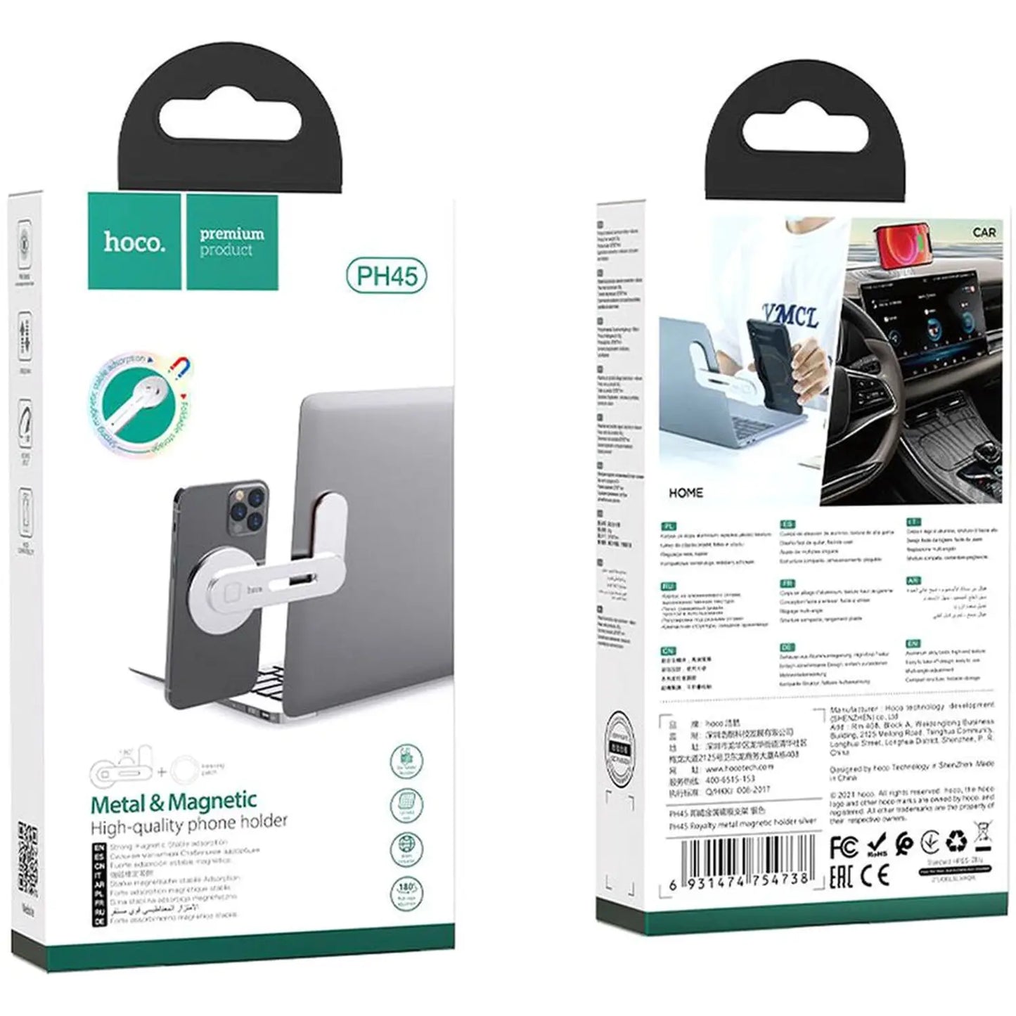 Hoco Metal & Magnetic High Quality Phone Holder Silver