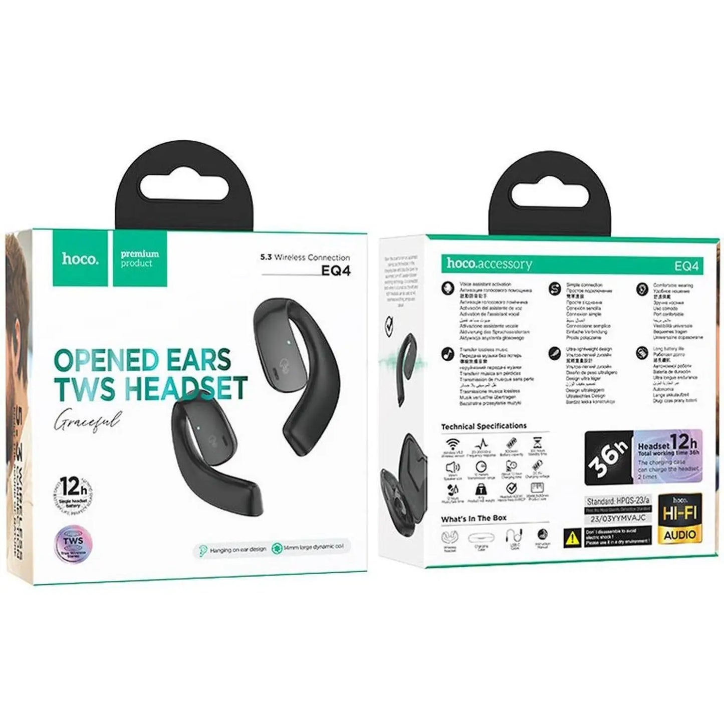 Hoco EQ4 True Wireless In Ear Headset Black