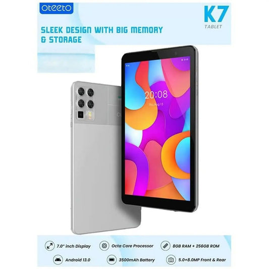 Oteeto K7 Tablet – WiFi 256GB 8GB 7inch Grey