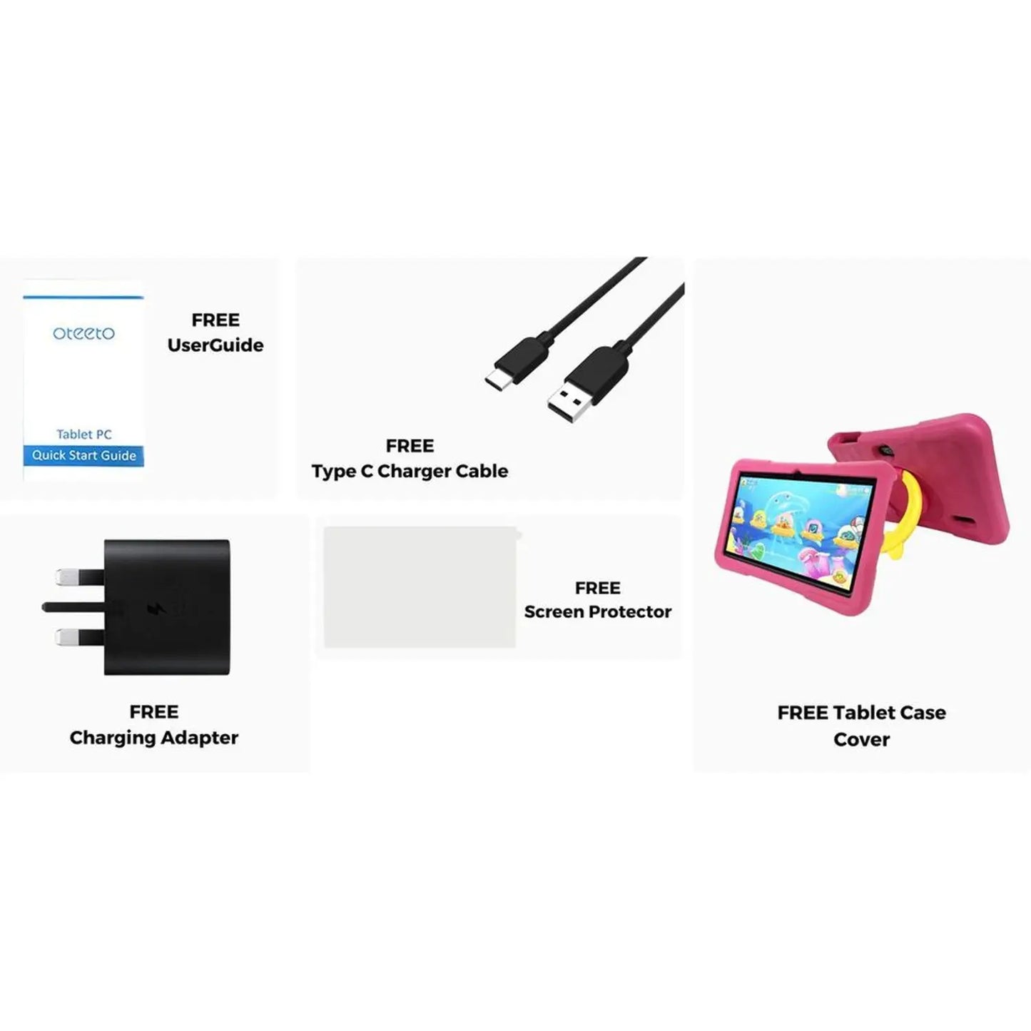 Oteeto K1 Kids Tablet – WiFi+5G 128GB 4GB 7inch Blue