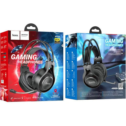 Hoco W106 Tiger Wired On Ear Gaming Headphone Black